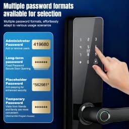 Upgraded Bluetooth Biometric Fingerprint Smart Door Lock Keyless Entry Keypad Password Deadbolt Fit 60mm Door Thickness Home Security Electronic Lock