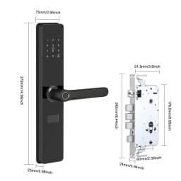 Upgraded Bluetooth Biometric Fingerprint Smart Door Lock Keyless Entry Keypad Password Deadbolt Fit 60mm Door Thickness Home Security Electronic Lock