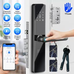 Upgraded Bluetooth Biometric Fingerprint Smart Door Lock Keyless Entry Keypad Password Deadbolt Fit 60mm Door Thickness Home Security Electronic Lock