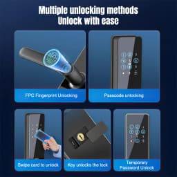 Upgraded Bluetooth Biometric Fingerprint Smart Door Lock Keyless Entry Keypad Password Deadbolt Fit 60mm Door Thickness Home Security Electronic Lock