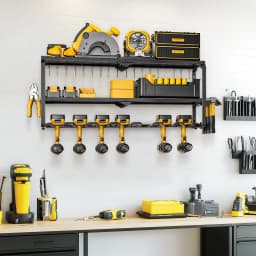 Heavy Metal Garage Wall Mount Cordless Drill Rack Organizer Shelf Tool Storage for Home Organization
