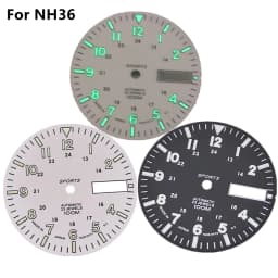 28.5mm/1.11in Super Lumin Dial for NH36A Movement C3 Green Luminous Watch Face Dial Plate Replacement Black/White Watch Parts