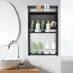 3 Tier Storage Rack Rust-Resistant 47*9*85.1cm Wall-Mounted Storage Rack for Bedrooms/Toilets/Balconies