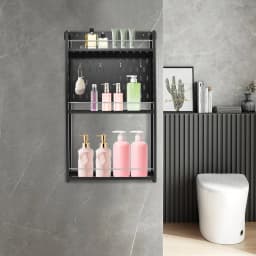 3 Tier Storage Rack Rust-Resistant 47*9*85.1cm Wall-Mounted Storage Rack for Bedrooms/Toilets/Balconies