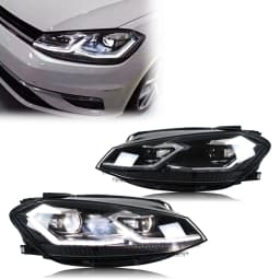 LED Headlights for Volkswagen VW Golf MK7.5 TSI TDI Variant halogen 2017-2020 [not fit GTI/GTD/Rline/MK7] Front Lamps Assembly