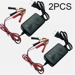 Plastic Storage Batteries General Car Truck Motorcycle 12V1A 14.4V Two Wire Clip Charger Double-line Clip American Standard 2pcs