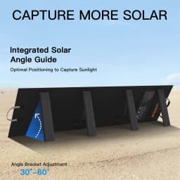 MHPOWOS 220W Foldable Solar Panel 40V Solar Charger for Power Station RV Camping Off Grid Fishing IP67 Waterproof Monocrystalline Portable Solar Panel