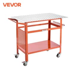 SucceBuy Welding Table Welding Workbench Table with 800LBS Static Weight Capacity Movable Work Bench with 4 Wheels Welding Cart
