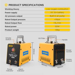 AUTOOL SDT100 12V Smoke Machine Leak Detector Oil Fuel Pipe Vacuum Leakage Detector Auto EVAP System Auto Diagnostic Tools