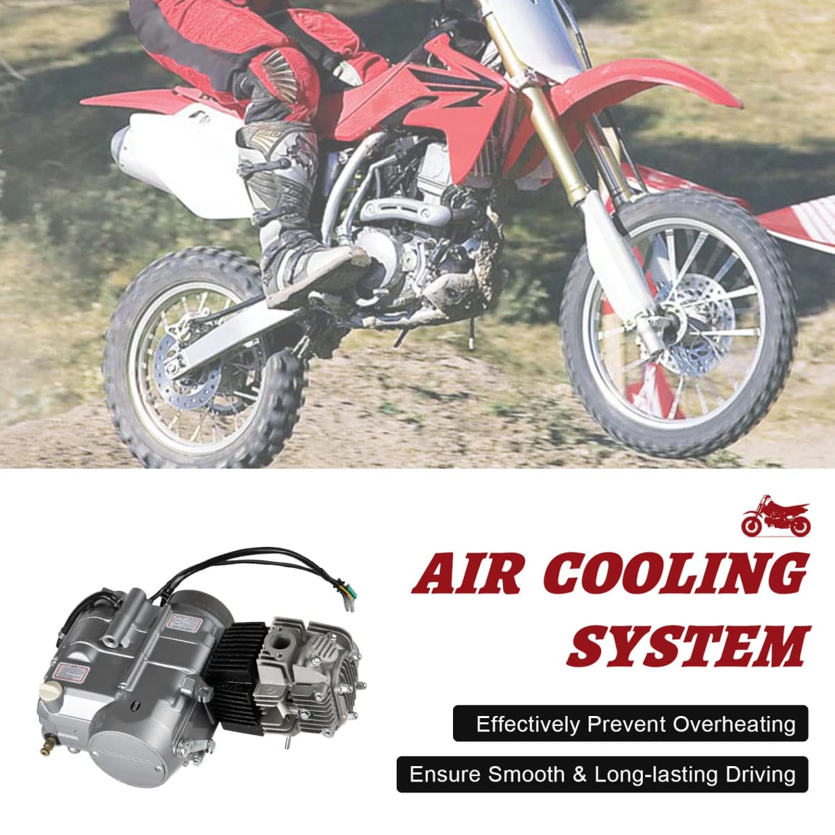 125CC 4-stroke Engine Kit 4-Speed Manual Clutch Transmission Engine for CRF50/CRF70/XR50/XR70/Z50/Z50R/CT70