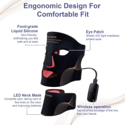 Face Neck Silicone LED Mask 7 Colors LED Light Photon Red Light Therapy Flexible Soft Mask Skin Tighten Repair Skin Facial Mask