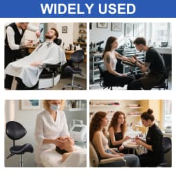 Ergonomic Rolling Saddle Chair Height Adjustable with Wheels and Backrest, Professional Salon Chair for Hair Stylist and Spa