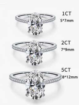 925 Sterling Silve Gorgeous Shiny Zirconia 1-5CT Oval Stone Ring For Women Engagement Wedding Luxury High Quality Fine Jewelry