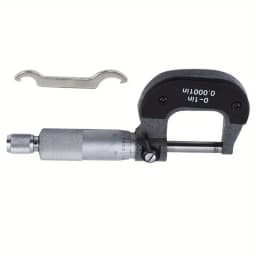 Professional 0-1“ Ultra-Precision OD Micrometer with Carbide Tipped Probe - 0.0001” Steps, Ratchet Stop and Lock Nut