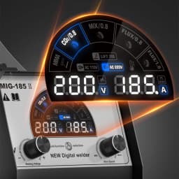 Hzxvogen Mig185 Multi-Process Welder 4 in 1 Mma/Gasless Mig/Gas Mig/Lift Tig Synergy Control Led Screen Inverter Welding Machine