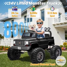 Licensed Chevrolet Cheyenne 24V Ride on Car 4X200W Motor Remote Control Decoration Streamer 24 Volt Ride on Toys for Kids