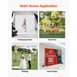 SucceBuy Backdrop Stand Adjustable Photo Backdrop Kit Heavy Duty Projector Screen Stand for Wedding Photo Video Studio Party