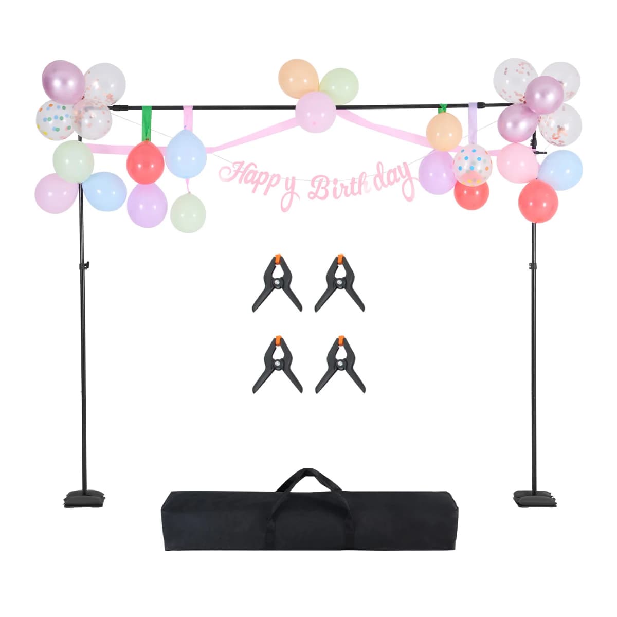 SucceBuy Backdrop Stand Adjustable Photo Backdrop Kit Heavy Duty Projector Screen Stand for Wedding Photo Video Studio Party