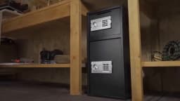 SucceBuy 33" Double Door Safe Deposit Box Secret Hidden Piggy Bank Steel Separate Storage Space Electronic Lock for Office Home