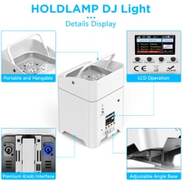 U'King 2PCS RGBWA+UV 6IN1 Battery LED Par Light DMX 512 Wireless Remote Control 6x18W Led Stage Light for Disco DJ Party Concert
