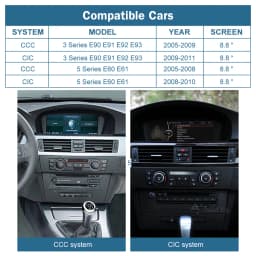 Road Top 8.8'' Wireless Carplay Android Auto Multimedia Display Screen For BMW 3 Series E90 E91 E92 E93 5 Series E60 E61 CCC CIC