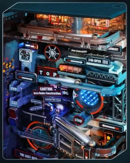 Robotime Rokr The Last City Futuristic Marble Run Parallel World Building Toy Set 130pcs Brain Teaser DIY Hobbies for Men Boys
