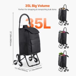 SucceBuy 36L 110Lbs Grocery Cart Folding Shopping Cart Hand-pulled Trolley Household Portable Storage Stair Climbing Handcart