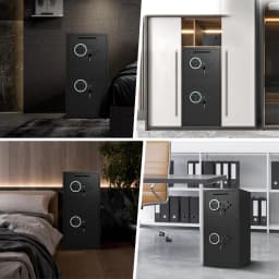 [2026 NEW] 6.5 Cub Large Home Safe Fireproof Waterproof, Fingerprint Drop Safe for Business with Metal Deposit Storage Box