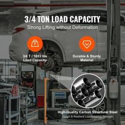 SucceBuy Underhoist Stand 3/4 Ton Capacity Pole Jack, Lifting from 43.3" to 70.9" Triangular Base Two Wheels Automotive Support