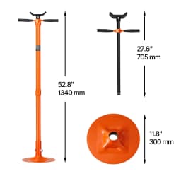 SucceBuy Underhoist Stand 3/4 Ton Capacity Pole Jack, Lifting from 43.3" to 70.9" Triangular Base Two Wheels Automotive Support