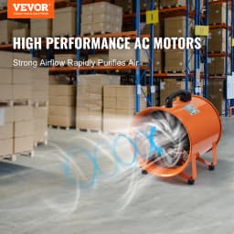 SucceBuy Exhaust Fan 12 in Industrial Ventilation Fan Exhaust Blower with 10M PVC Duct Hose Ventilator for Homeuse Warehouse