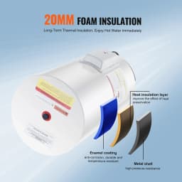 SucceBuy Electric Water Heater 40/70L Tank Instant Hot Water Heater 1.6Kw Tankless Water Heater w/ LED Display Knob Control IPX4