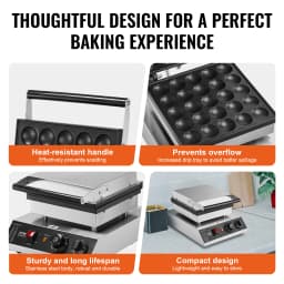 SucceBuy Electric Waffle Maker 25PCS Mini Dutch Pancake Maker Dorayaki Machine Waffreras Kitchen Home Appliance Snack Gaufriers