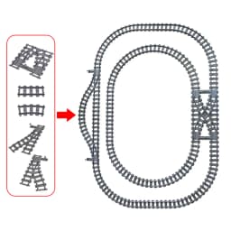 MOC 110pcs 25 Styles City Train Tracks Set Single Slip Switch Crossings Rails Bricks Building Blocks Technical Toys for kids