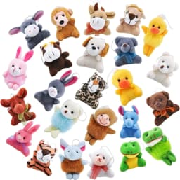 JOYFY 24 Pack Mini Animal Plush Toy Assortment Animals Keychain Decoration for Kids Small Stuffed Animal Bulk Halloween