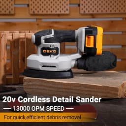 DEKO Multi-Function Mouse Sander Electric Tool with Dust Collector 3 Additional Attachments12pcs Sandpapers for Home Decoration