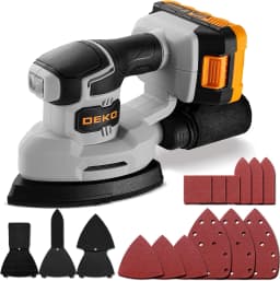 DEKO Multi-Function Mouse Sander Electric Tool with Dust Collector 3 Additional Attachments12pcs Sandpapers for Home Decoration
