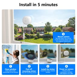 Wansview 2K 3MP Window Camera WIFI Wireless Security Camera Full Color Night Vision 2-Way Audio Motion Detect Surveillance