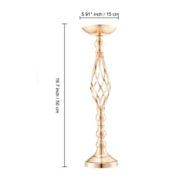SucceBuy Tall Crystal Wedding Flower Stand Metal Wedding Centerpiece Vase Gold Flower Holders Floral Display Rack for Wedding
