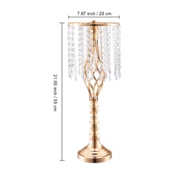 SucceBuy Tall Crystal Wedding Flower Stand Metal Wedding Centerpiece Vase Gold Flower Holders Floral Display Rack for Wedding