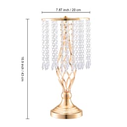SucceBuy Tall Crystal Wedding Flower Stand Metal Wedding Centerpiece Vase Gold Flower Holders Floral Display Rack for Wedding