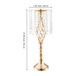 SucceBuy Tall Crystal Wedding Flower Stand Metal Wedding Centerpiece Vase Gold Flower Holders Floral Display Rack for Wedding