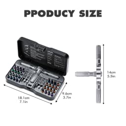 VMAN 40in1 Multifunction Ratchet Screwdriver Set Multi Magnetic Bits Mini Repair Tool Kit Household Tool For PC & Iphone Etc.