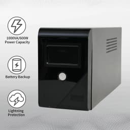 1000VA/600W 120V UPS Power Supply Battery Standby Power with 3 Outlets and LCD Display Surge Protector for Home and Office
