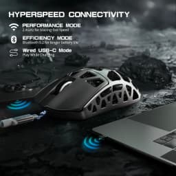 ATTACK SHARK R3 Magnesium Alloy Gaming Mouse 8K SUPERLIGHT 8000Hz 6 Adjustable DPI up to 26000 PAW3395 BT/2.4G Wireless/Wired