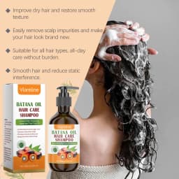 Viareline Batana Oil Hair Care Shampoo Gentle Cleaning Scalp Moisturizing Remove Dandruff Reduce Dryness Nourishing Hair Shampoo