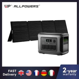 ALLPOWERS R1500 LITE Portable Power Station with Solar Panel 100W 200W 1056Wh LiFePO4 Battery Solar Generator for Outdoor RV