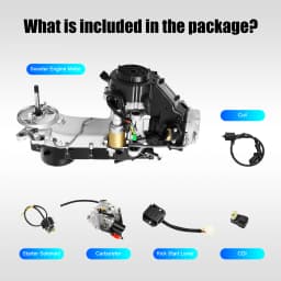 4-stroke 150CC CVT Engine Long Case Scooter Motor Kit 1400W Electric/Kick Start Engine for GY6 125CC-150CC Drive Vehicles