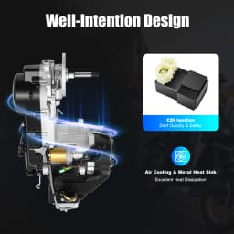 4-stroke 150CC CVT Engine Long Case Scooter Motor Kit 1400W Electric/Kick Start Engine for GY6 125CC-150CC Drive Vehicles