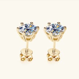 OXTAO 18K White Plated 0.5-2ct Moissanite Diamond Stud Earring Real 925 Silver Wedding Earring Luxury Women's Jewelry Certified
